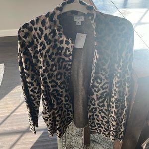 NWT Jcrew animal print sweater blazer